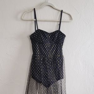 Sheshow black and gold polka dot dress
